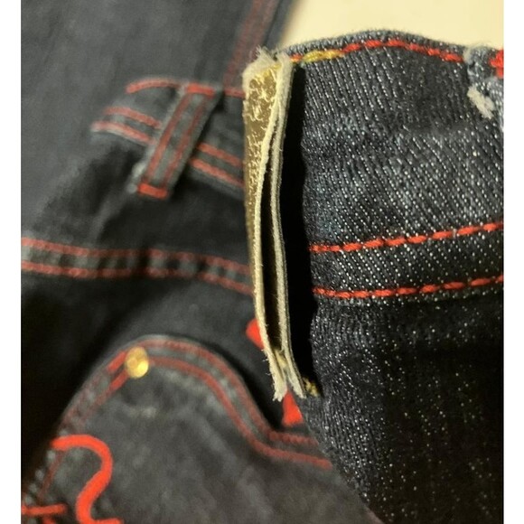 Apple Bottoms Women’s Jeans Size 13/14 Y2K Red Embroidered Pockets Vintage - Picture 9 of 14